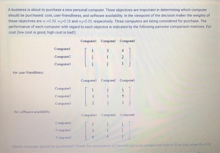 4 1 A business is about to purchase a new