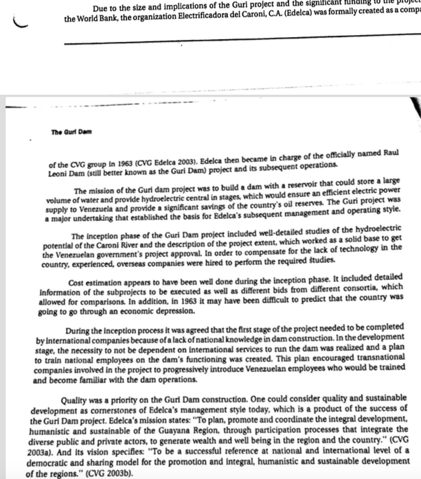 1. This is the inception phase or the Guri Dam