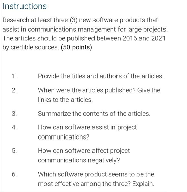 Instructions Research at least three (3) new
