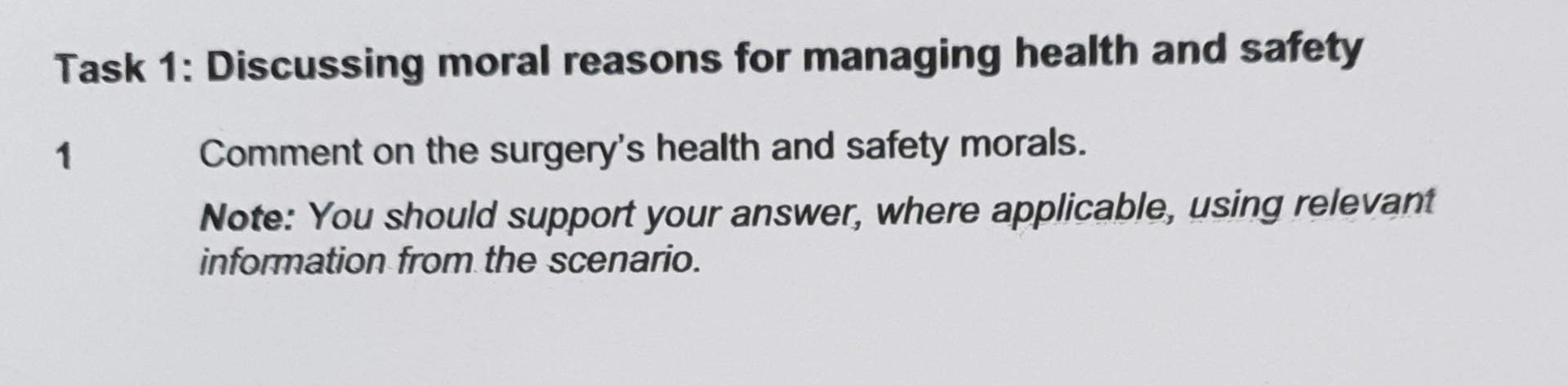 SCENARIO You work as a dental nurse as part of a