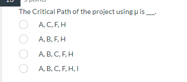 Based on the following table, and using the PERT