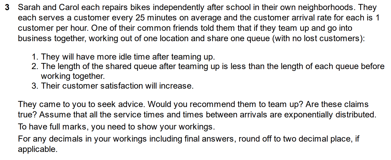 3 Sarah and Carol each repairs bikes