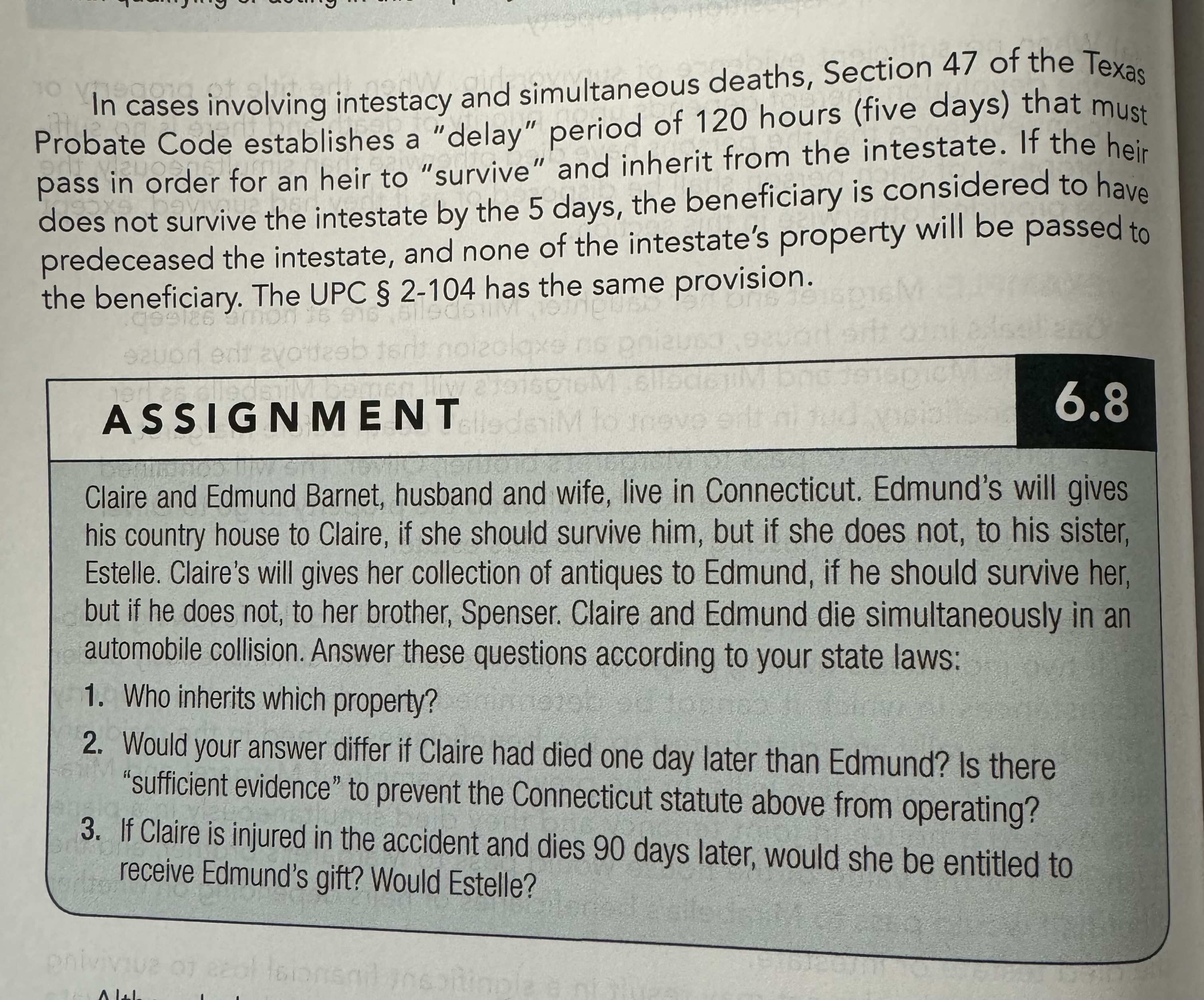 In cases involving intestacy and simultaneous