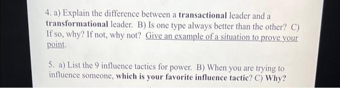 4 and 5 please 4. a) Explain the difference