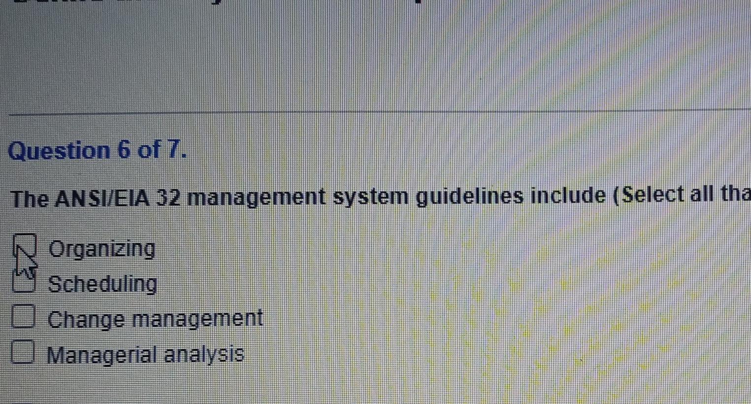 the ANSI EIA 32 management system guidelines