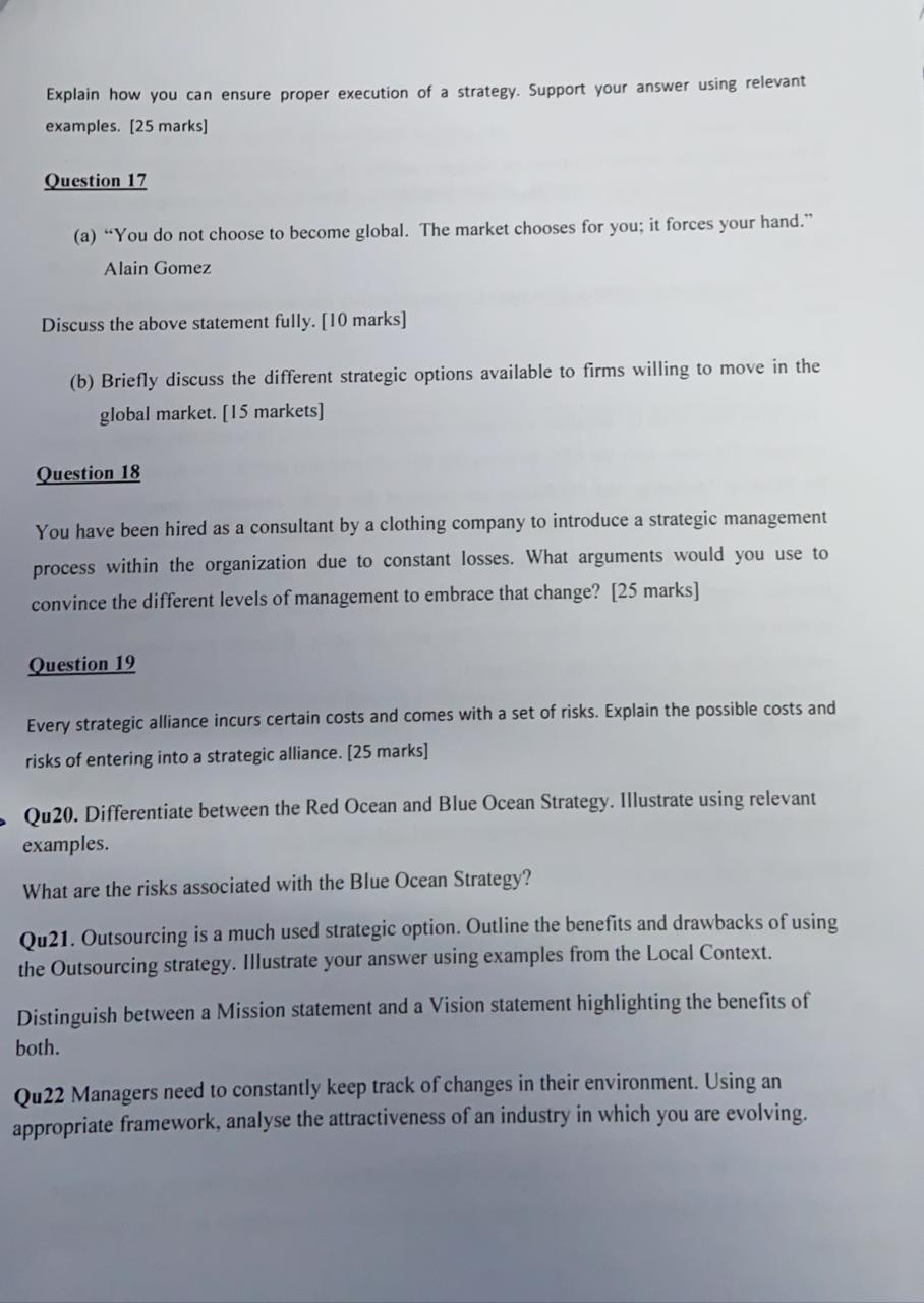 Answer question 16 and 22. Explain how you can