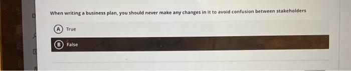 When writing a business plan, you should never