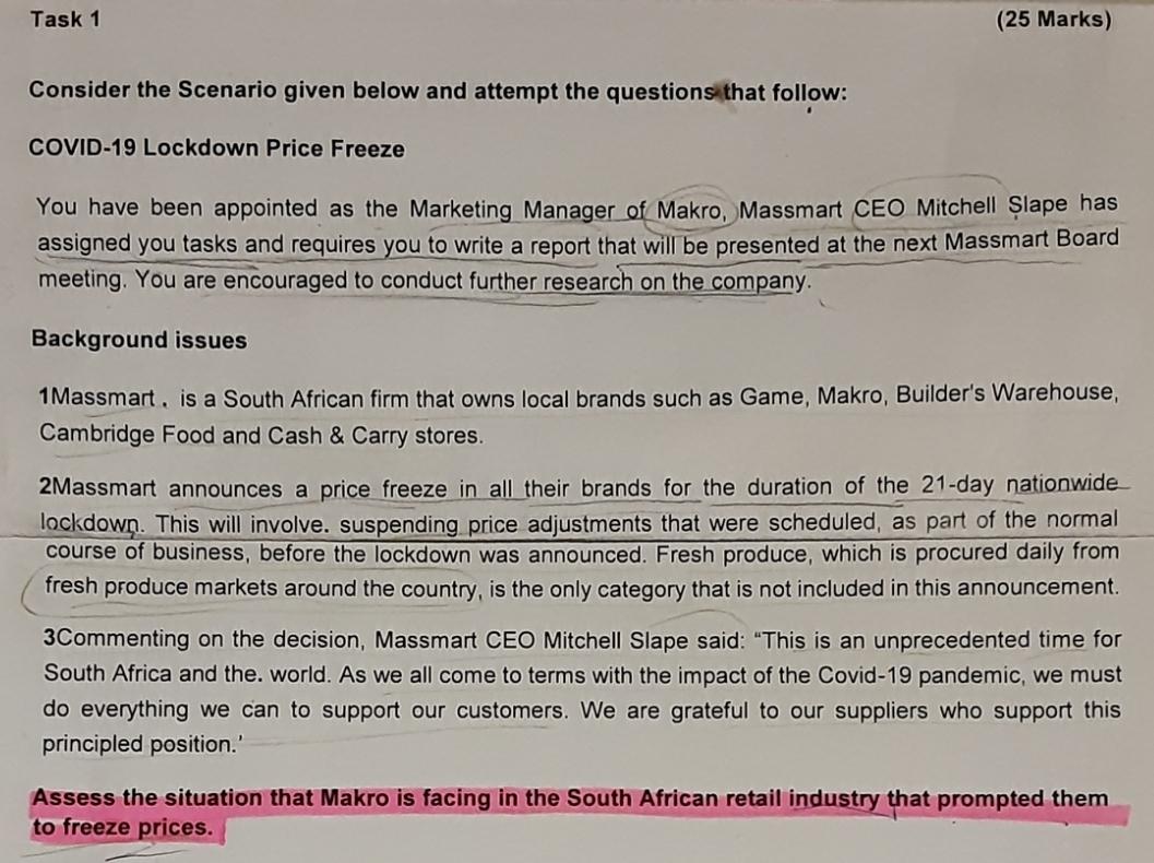 please answer Task 1 (25 Marks) Consider the