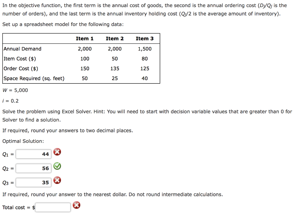 The Economic Order Quantity (EOQ) model is a