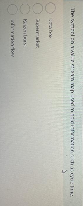 The symbol on a value stream map used to hold