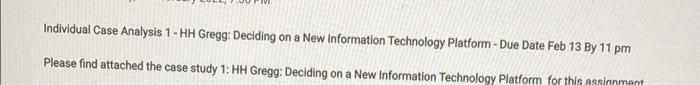 Individual Case Analysis 1 - HH Gregg: Deciding