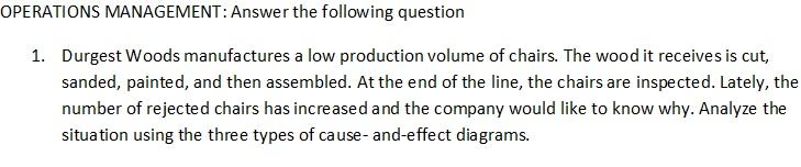 Answer the following question: OPERATIONS