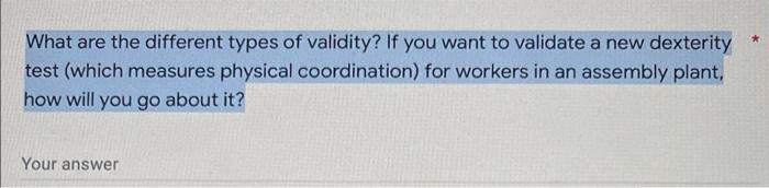 What are the different types of validity? If you
