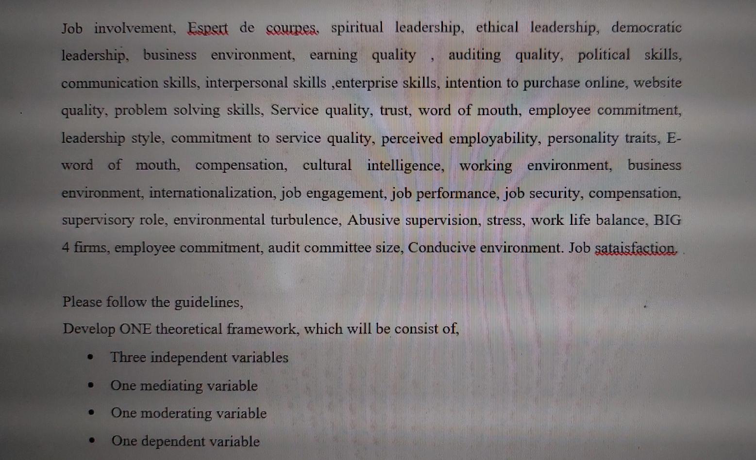 Job involvement, Espert de courpes, spiritual