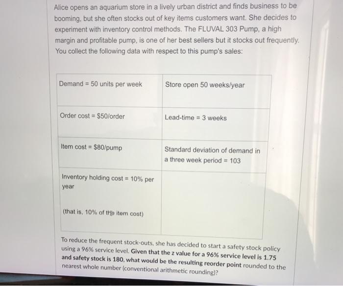 Alice opens an aquarium store in a lively urban