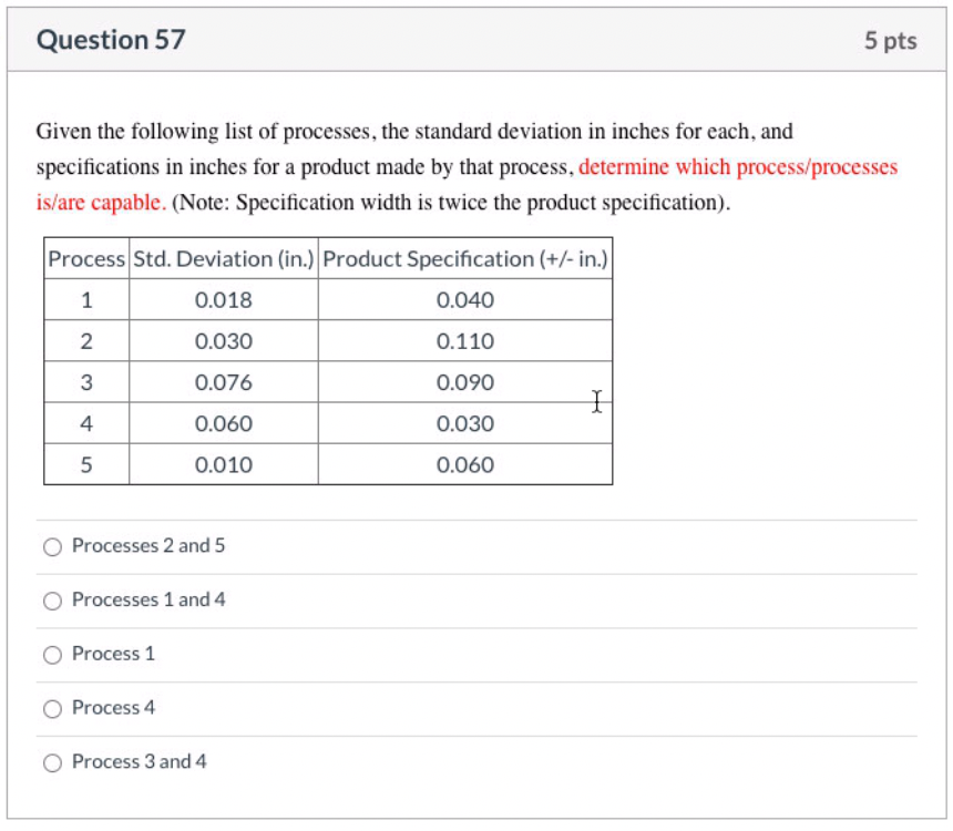 Question 57 5 pts Given the following list of