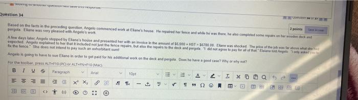 gurar que Question 34 2 points Based on the facts