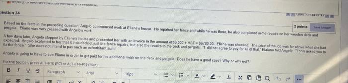 gurar que Question 34 2 points Based on the facts