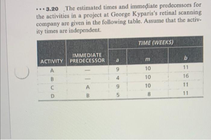 please a, b, c, d, e, and f (3.20) *3.20. The
