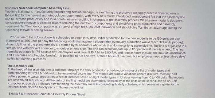 Toshiba's Notebook Computer Assembly Line