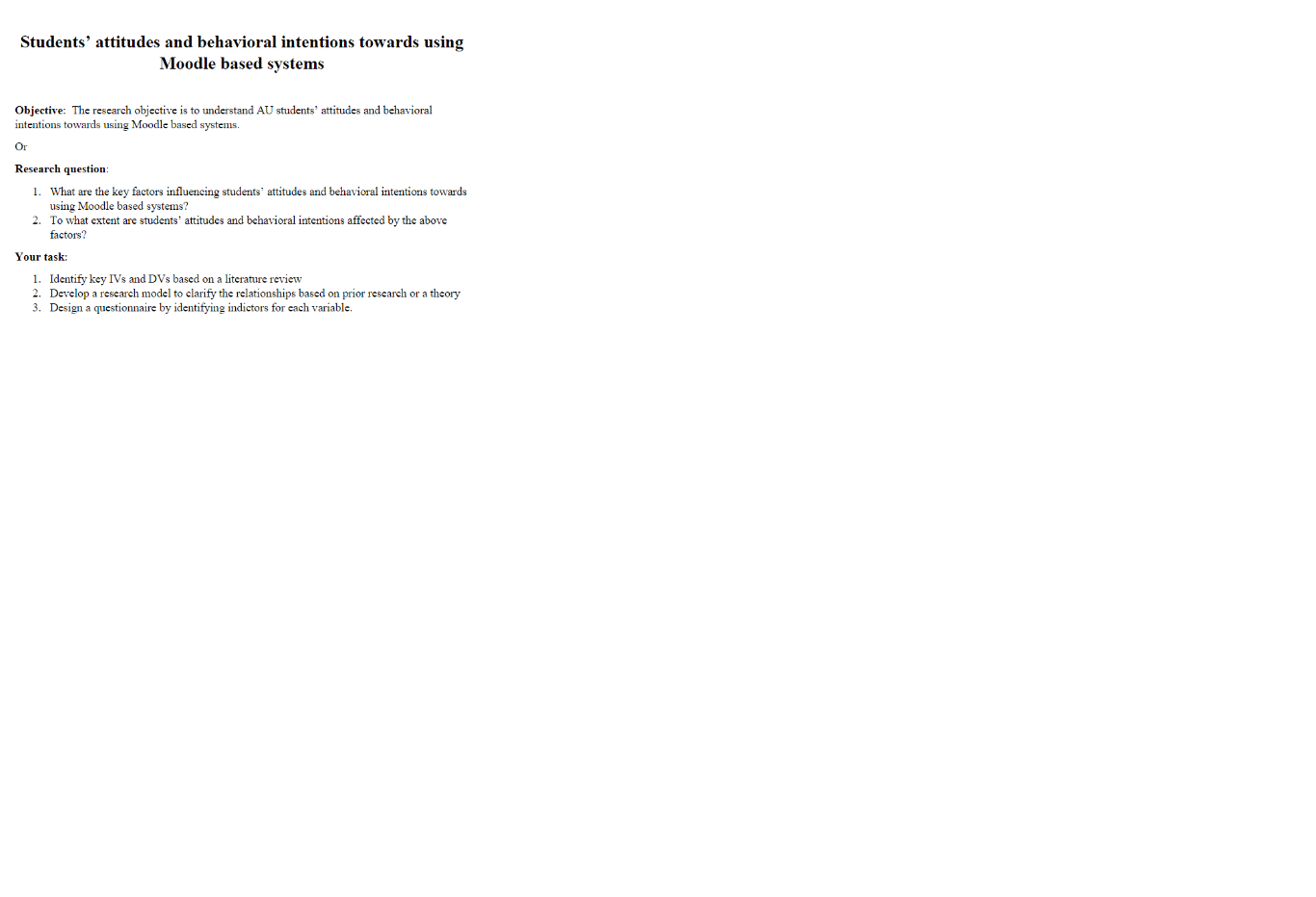 Students' attitudes and behavioral intentions