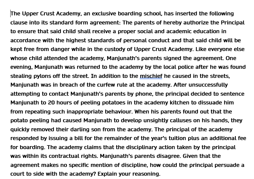 The Upper Crust Academy, an exclusive boarding