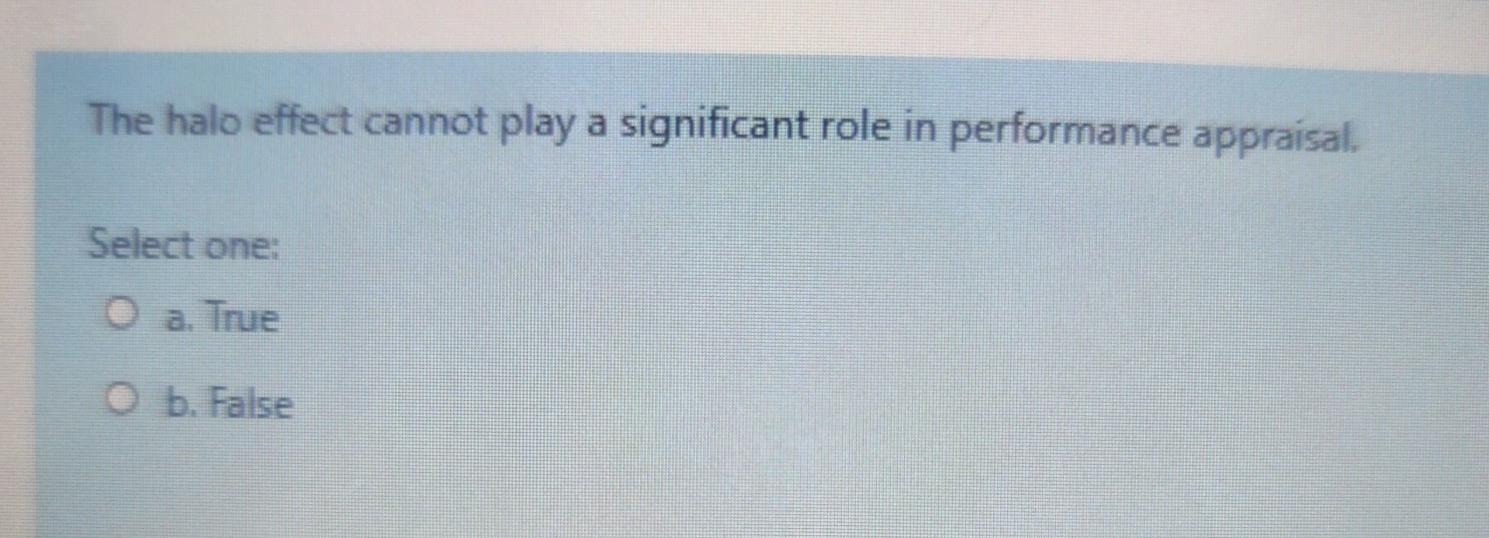 The halo effect cannot play a significant role in