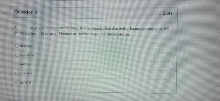 A manaser is responsible for just one