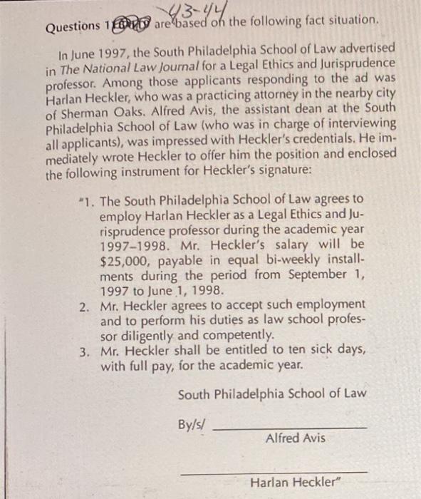 93-44. Questions 1 l are based on the following