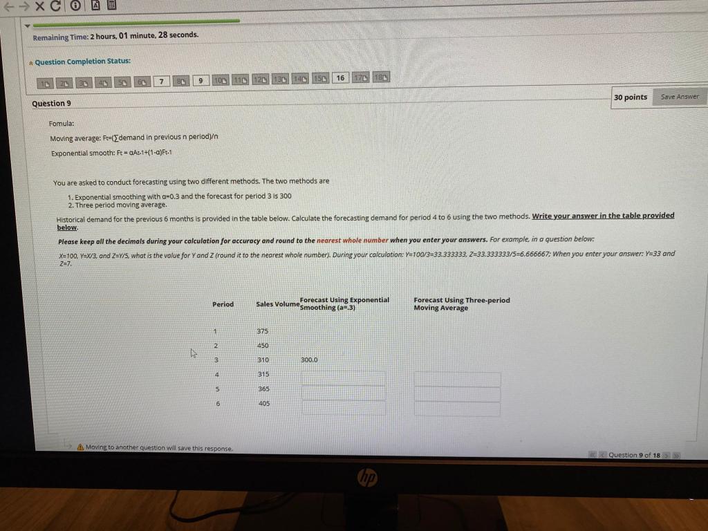 - X C 6 H 5 Remaining Time: 2 hours, 01 minute,
