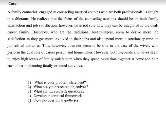 Case: A family counselor, engaged in counseling