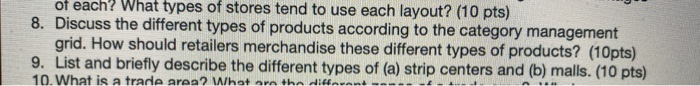 of each? What types of stores tend to use each