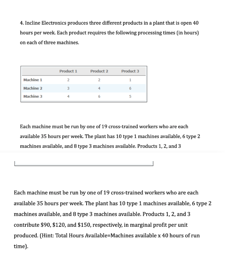 please show how to do model in excel 4. Incline