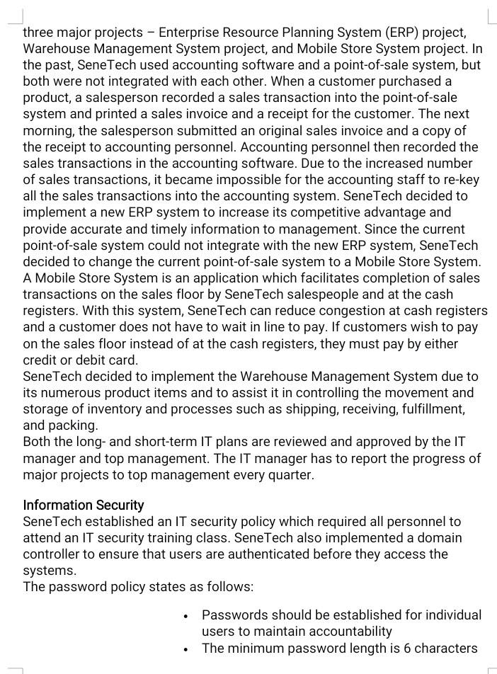 Group Assignment #2 (20%) SeneTech Inc.