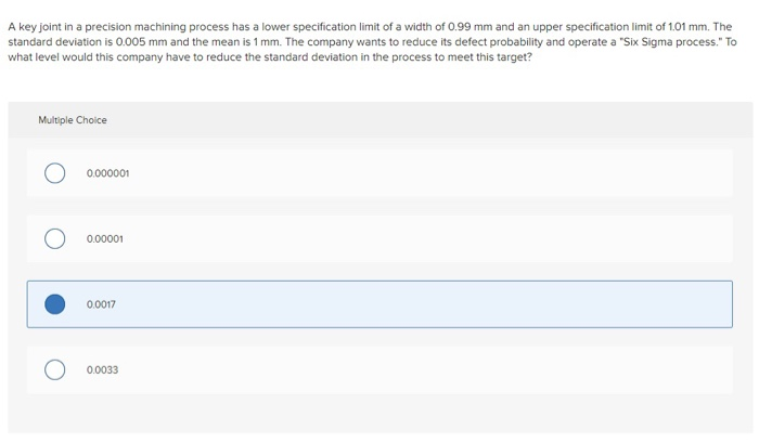 A key joint in a precision machining process has