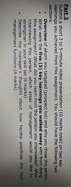 Interviewing a Manager - Individual Assignment -