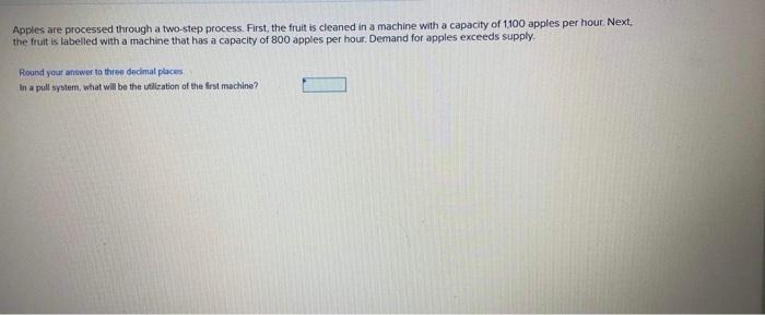 Apples are processed through a two-step process.
