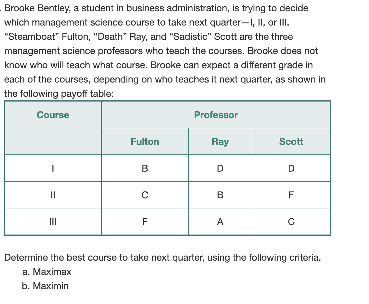 USE EXCEL TO SOLVE THE QUESTION - Brooke Bentley,
