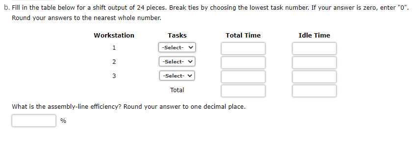 Balance the assembly line shown below for (a) a
