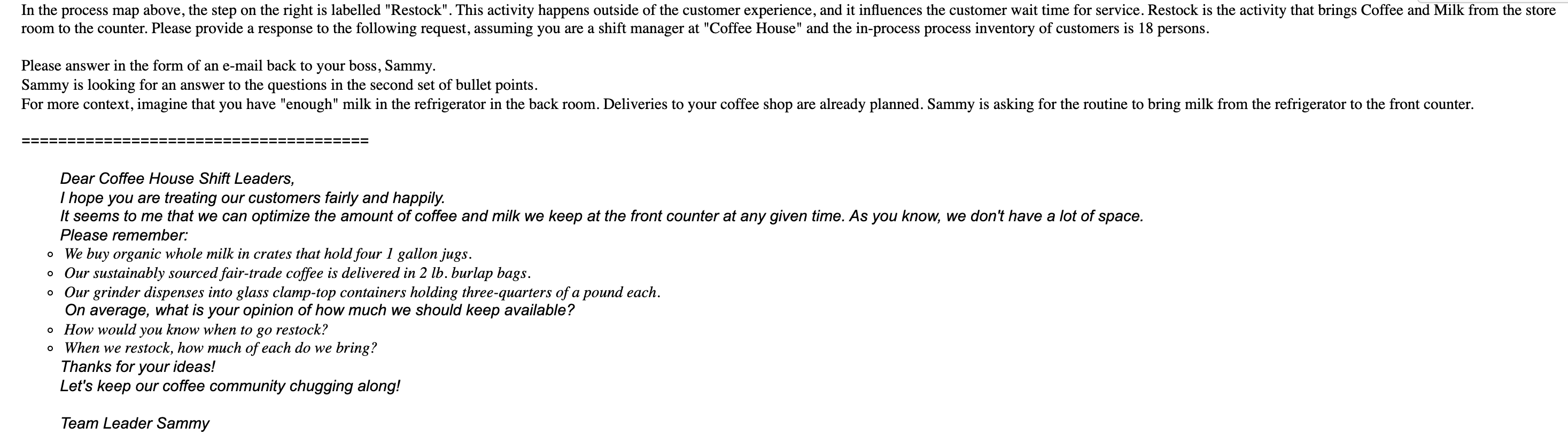 In the process map above, the step on the right