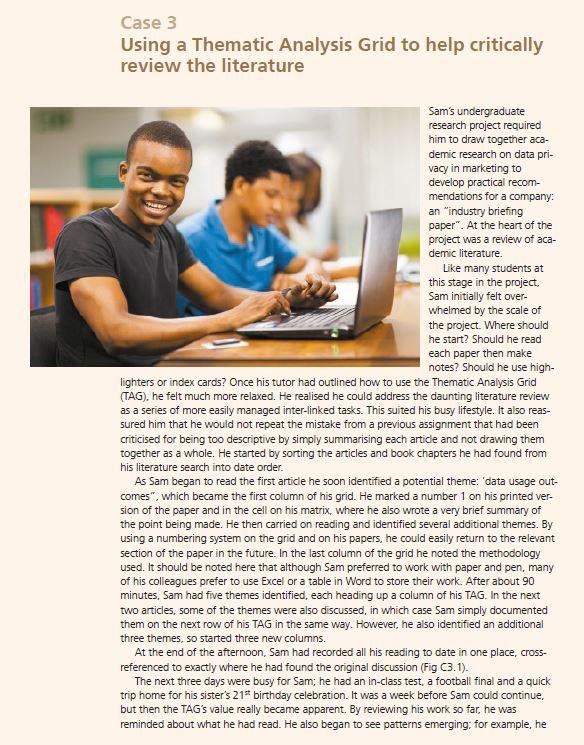 Case 3 Using a Thematic Analysis Grid to help