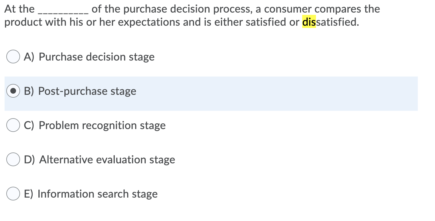 Question 29 (1 point) High involvement purchase