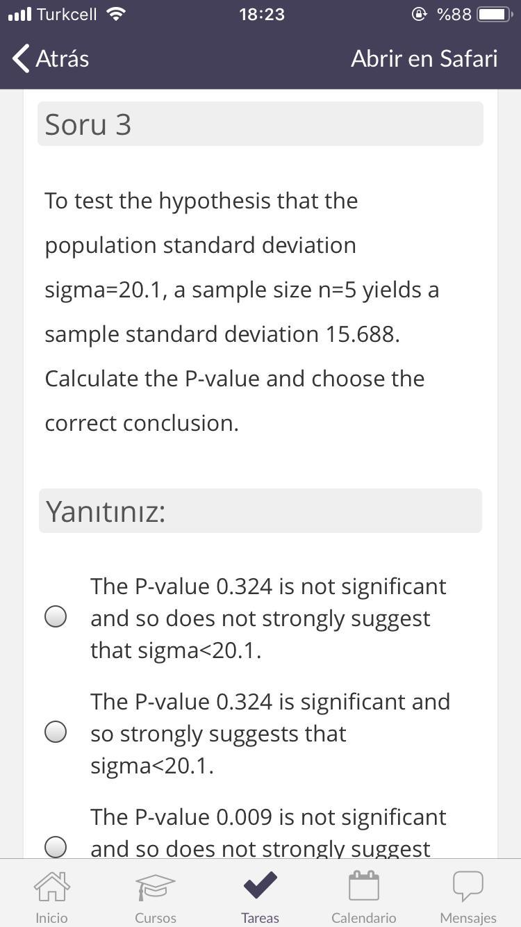 ..11 Turkcell 18:23 %88 < Atrs Abrir en Safari