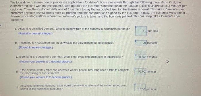 im lost on E! please show calculations ! The