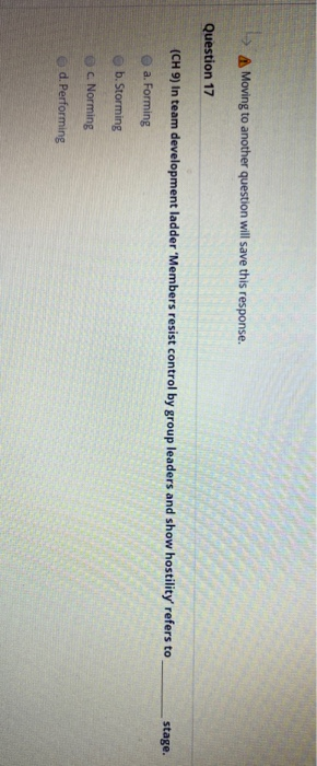 ly Moving to another question will save this