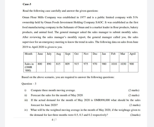 Case-3 Read the following case carefully and