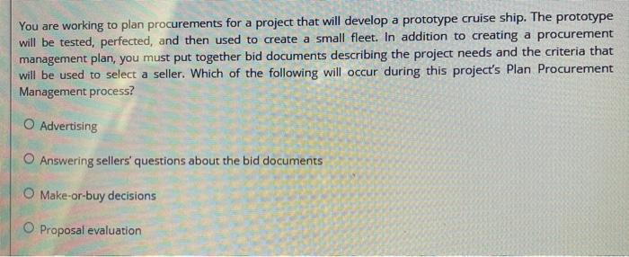 The documents that should drive procurement dates