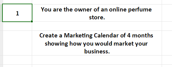 1 You are the owner of an online perfume store.