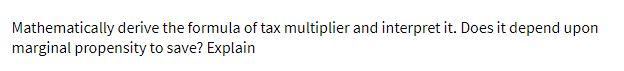 Mathematically derive the formula of tax