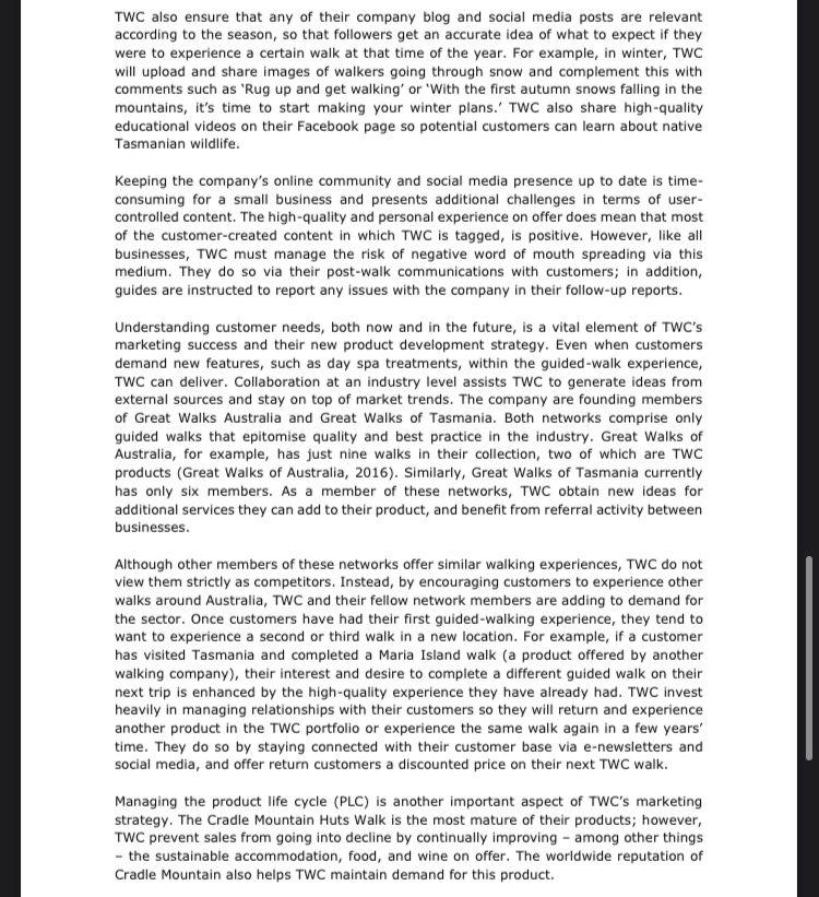 1) Discuss how TWC creates value for consumers by